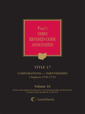 cover image of Page's Ohio Revised Code Annotated